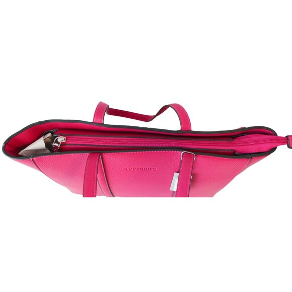 Louenhide Kentucky Laptop Tote Fushia Pink Leather New with Tags - Picture 3 of 9